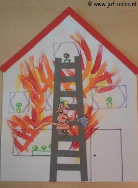 Knutselen Huis in brand
