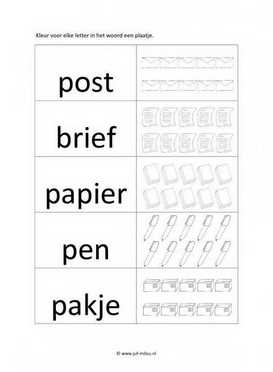 Werkblad postbode - Letters tellen
