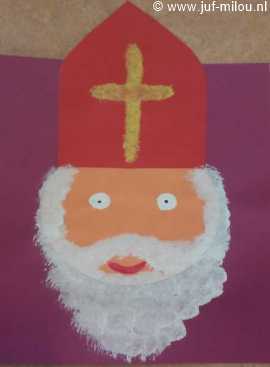 Knutselen Sinterklaas tamponneren