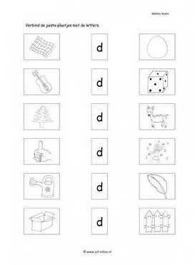 Leren lezen D letter verbinden 2