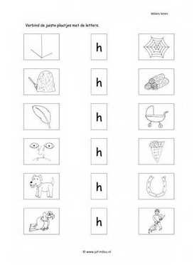 Leren lezen H letter verbinden 3
