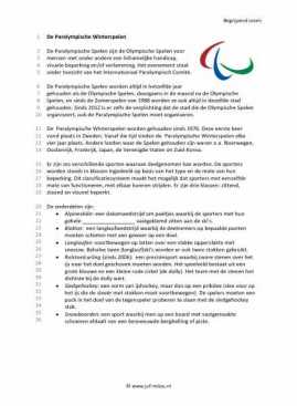 Begrijpend lezen - Paralympische winterspelen